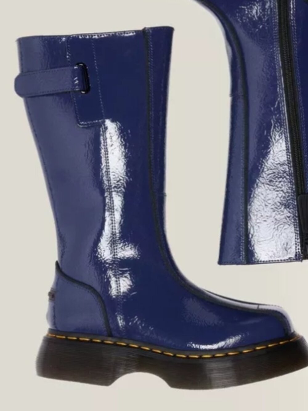 Dr Martens Buzz Hi Distressed Patent Leather Boots